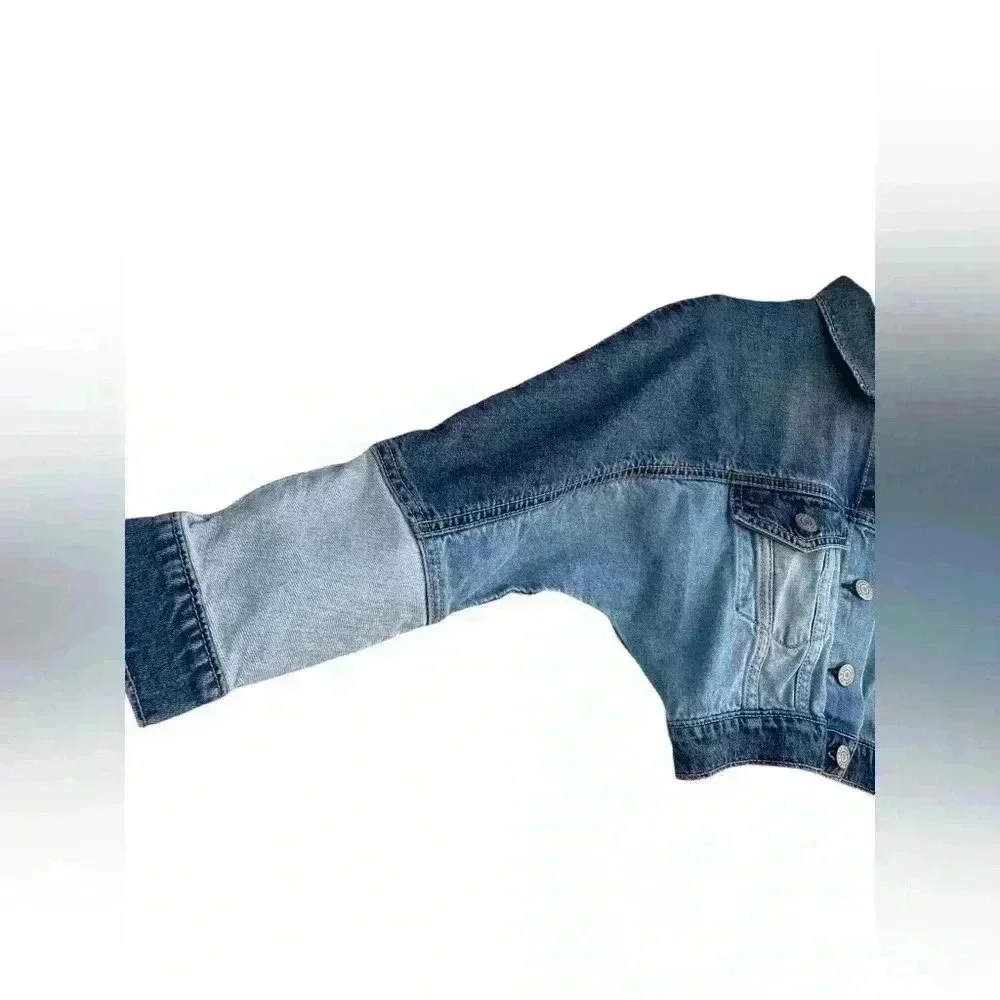 Gap Teen Girls Dolman Cropped Denim Jean dual color  Retro Jacket sz M preloved